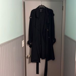 Size 2X Forever 21 black trench coat.